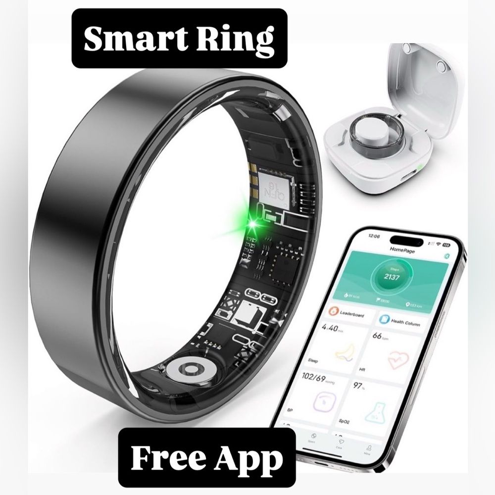 Smart Ring in Color Black Size 9